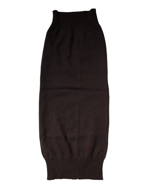Dolce & Gabbana Brown Cashmere Knitted Neck Warmer Foulard Scarf